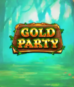 Изображение слота Gold Party от Pragmatic Play, показывающий яркий и веселый мир ирландской тематики с золотыми монетами, веселыми лепреконами и радужными мотивами. В центре кадра виден игровой экран с 5 барабанами и 3 рядами, окруженный ирландским пейзажем и горшками золота, создающими атмосферу праздника и волшебства.